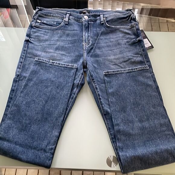 True Religion NWT jeans 34 GINO relaxed slim dark blue wash faded distressed - Picture 15 of 16